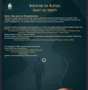 Balanse sa Buhay Ayon sa Islam