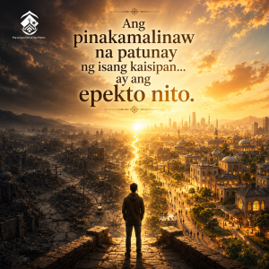 Ang pinakamalinaw na patunay ng isang kaisipan… ay ang epekto nito.