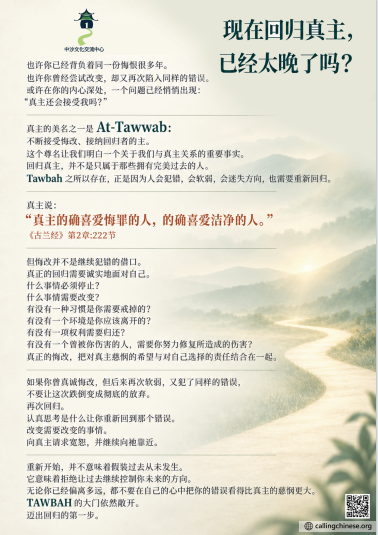 现在回归真主，已经太晚了吗？